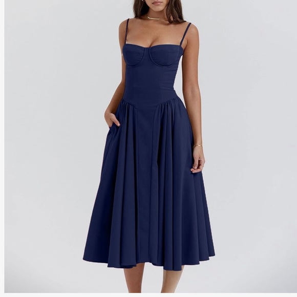 Women's Sexy Midi Prom Dresses Low Cut Sleeveless!!! - Picture 2 of 4